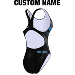 Custom team swimsuits designed custom for teams and custom swimsuits for teams by Zone Swimwear